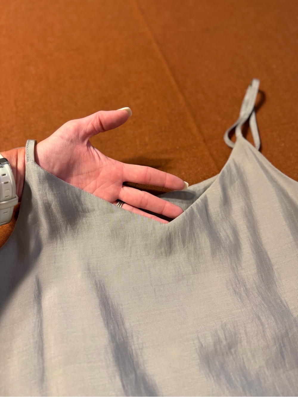 Steel Grey Slip Dress with Spaghetti Straps - Picture 15 of 15